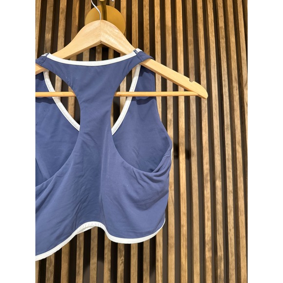 OFFLINE by Aerie Cropped Tank Top Activewear Athletic Racerback White Trim L - Picture 4 of 4